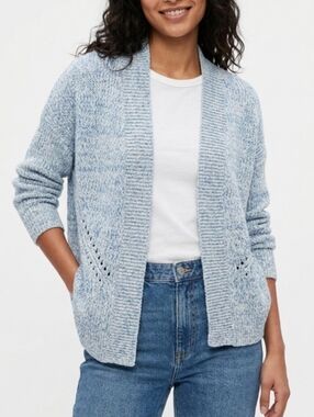GAP Blue Cardigan Cotton Blend Knit Sweater Open Front Cardigan